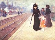 Georges D Espagnat The Suburban Railroad Station china oil painting reproduction